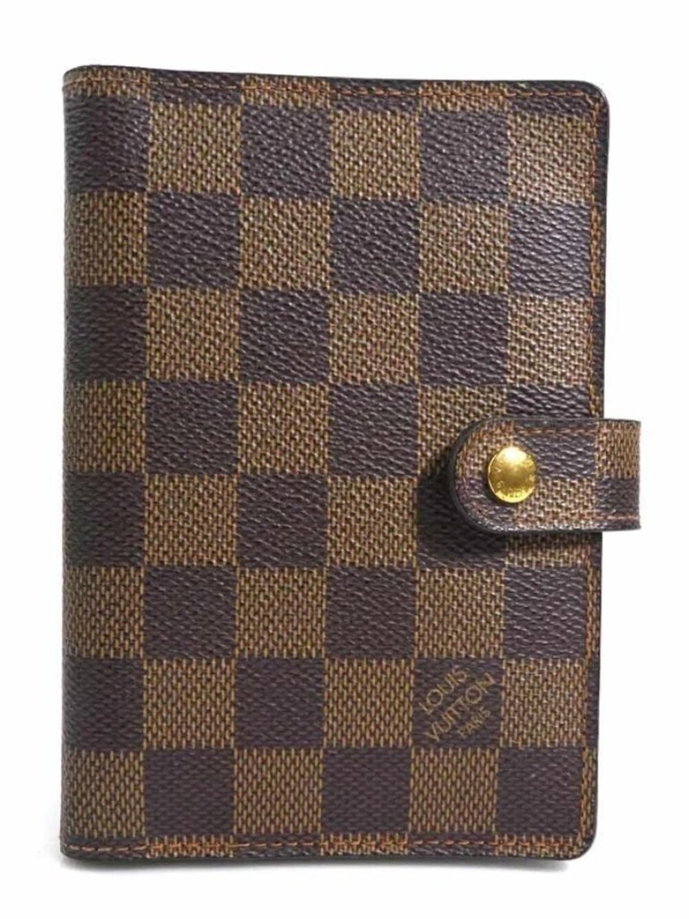 Auth LOUIS VUITTON Damier Ebene Agenda PM Agenda/Note Cover Brown